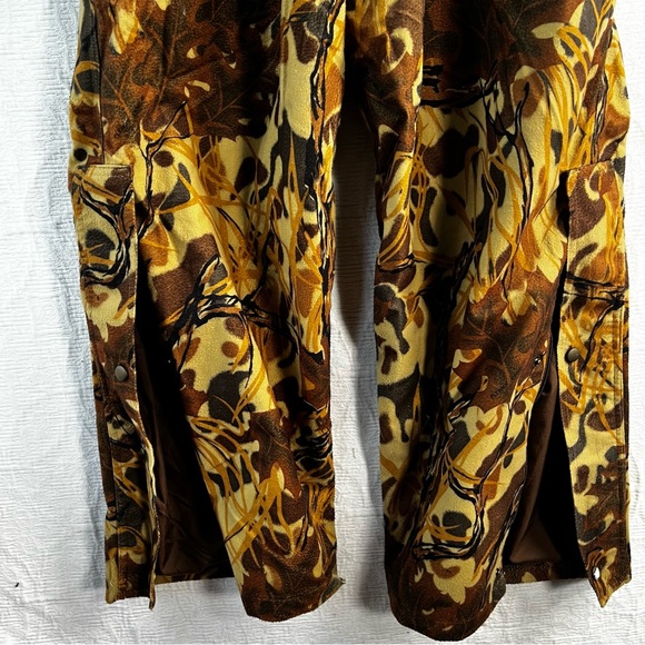 Mount'n Prairie Vintage Camo Hunting Overall Bibs Men's L Brown Tan Felted Pants - Picture 12 of 16